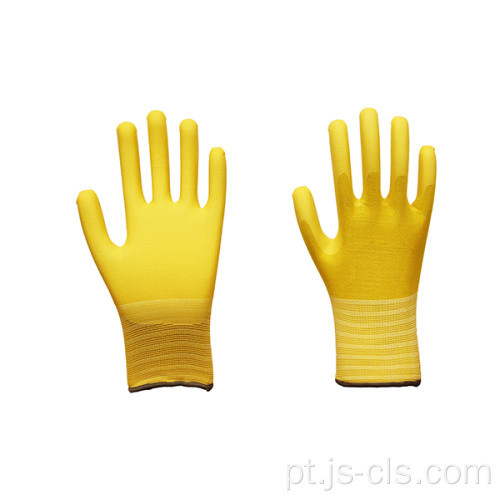 Luvas de Palm PU de Nylon amarelo da série PU